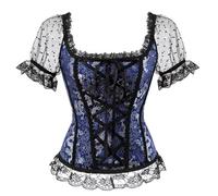 FRESQA Woman Vintage Gothic Victorian Blouse Lolita Elastic Black White Top Steampunk 6XL Plus Size Women Clothing Summer Shirt