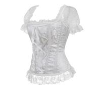 FRESQA Woman Vintage Gothic Victorian Blouse Lolita Elastic Black White Top Steampunk 6XL Plus Size Women Clothing Summer Shirt