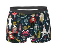 FRESQA Women_S Nutcracker Ballet Xmas Dance Print Boxer Briefs,Soft,Moisture-Wicking,Breathable,Flexible Comfortable Underwear Black