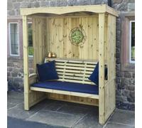 fresta garden wooden 3 seater arbour in natural