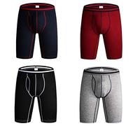 Frestepvie Men's American Boxer Shorts, Pack of 5/6, Classic Men's Underwear, Checked Underwear, Cotton Woven Web Boxer, Plus Sizes, Retro Hipster Webboxer Shorts, 4 pieces., XXL