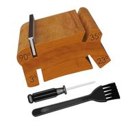Fret Finishing Hand Tool with Screw-Tightened Bevel Hold | Coarse and Fine Intersecting File Cuts, Fine Single-Direction Filing Face, Selectable Positions for Fret Refinement