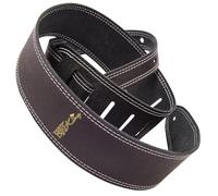 FRET-KING DOUBLE STITCHED 2.5 INCH LEATHER STRAP - BLACK