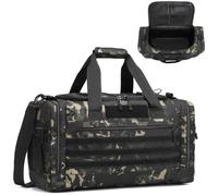 FRETHIND Men's Sports Bag with 2 Adjustable Dividers Travel Bag 45L Multifunctional Training Bag for Sauna, Fitness, Football, Basketball Brown, Camouflage, Tactical