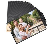 FRETONBA 15 Pcs Magnetic Photo Frames, 6x4 inch Magnetic Picture Frame, Personalised Fridge Magnets for Photos, Postcard, Notices, Black