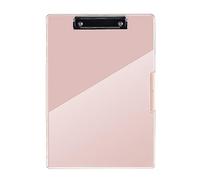 FRETONBA Clipboard A4 with Storage, Plastic Clip Board with Pen Holder, Portable Personalised Clipboard with Cover, Folder Box with Dual Compartment for School, Industry, Office Supplies, Pink
