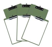 FRETONBA Clipboard Folder with Pen Holder, 6 Packs Clipboard A4 with Retractable Hook, Plastic Clip Boards with Secure Hold, Writing Clipboards for Office & Classroom Supplies, Green