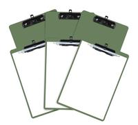 FRETONBA Clipboard with Pen Holder, 6 Pack Plastic Clipboard with Low Profile Metal Clip, Hanging Clip Boards Holds 8.5x11 Inch Papers, Standard A4 Letter Size Clip Boards for Offices & School, Green