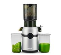 Fretta Cold Press Juicer Machines, Self-Feeding juicer with 108mm&1.0L Feeding Chute for Whole Fruits and Vegetables, Automatic 200W Masticating Juicer, High Yield Juice Extractor, BPA-Free, Silver