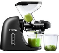 Fretta Cold Press Juicer, Wide 76mm Dual Chute for Whole Fruits, Auto-Reverse & High-Yield Extraction, BPA-Free, Quiet Slow Juicer Machine for Home Use - Easy Clean, Max Nutrients