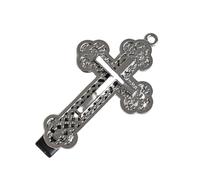 Fretwork crosses hair clips for women sculpted in the 2000s