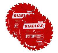Freud D0624A Diablo 6-1/2-inch 24T ATB Perma-Shield Framing Saw Blades, 2-Pack