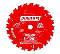 Freud D0624X Diablo 6-1/2-Inch 24-Tooth ATB Framing Saw Blade with 5/8-Inch Arbor, multi