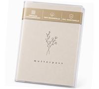 FreudenPost Premium Maternity Log Cover Made of Canvas Fabric - Gift for Pregnancy & Birth - Compartment for Ultrasound Pictures - Stylish & Durable (Flower Minimal)