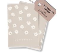 FreudenPost Premium Maternity Log Cover Made of Canvas Fabric - Gift for Pregnancy & Birth - Compartment for Ultrasound Pictures - Stylish & Durable (Daisies Beige)