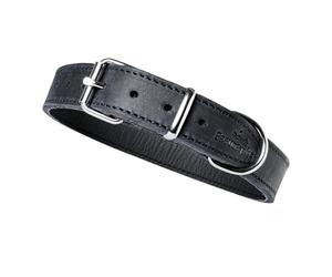 FREUDENTIER Alsterufer Collection Leather Collar for Small, Medium and Large Dogs Made of Certified Fat Leather, Handmade in the EU, Midnight, 33-44.5 cm