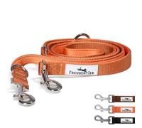 FREUDENTIER Clyde Dog Lead 2 m, Adjustable Lead, Soft Padded, Comfortable in the Hand, Robust Dog Lead for Medium and Large Dogs, Model Clyde (Orange, 2 m Length / 25 mm Width)