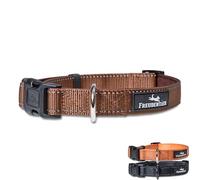 FREUDENTIER Dog Collar Soft Padded with Neoprene Reflective and Robust Collar for Small, Medium and Large Dogs (Chocolate, 30-40 cm)