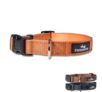 FREUDENTIER Dog Collar - Soft Padded with Neoprene, Reflective and Robust - Dog Collar for Small, Medium and Large Dogs (Sunset Orange, 35-50 cm)