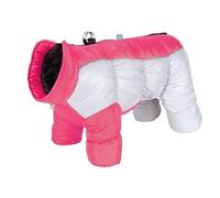 FREVEX Dog Coat, Warm Smart Pullover Pajama Dog Jacket, Unisex, Rosy, M, Polyester, Winter, Autumn