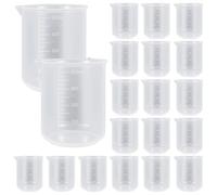 Frewurwer 20-Pack Plastic Beakers 500 Ml Graduation Marks, 17 Oz Transparent Measuring Cups Epoxy Mixing Containers for Liquid Measurement