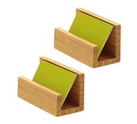 Frewurwer 2X Bamboo Wood Desktop Business Card Holder for Desk Sturdy Business Card Display Stand for Men Women