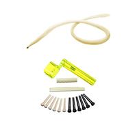 Frewurwer 32Inch 80cm Violin Bow Violin Natural Hair Horsehair White & 6 String Acoustic Guitar Nut Saddle Part + 2X String Winder