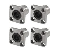 Frewurwer 4X Bushings Square Flanged Long Linear Bearing 12mm x 21mm x 30mm