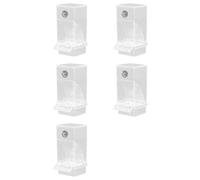 Frewurwer 5X Transparent Bird Feeders Automatic Parrot Feeder Drinker Seed Food Container Cage for Small and Medium Parakeets
