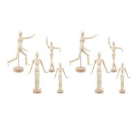 Frewurwer 8 Pcs Posable Wooden Mannequin Figure Wood Human Model Drawing Figure for Sketching Painting Christmas Desk Decor