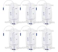 Frewurwer Catheter Bags for Men 1000ml, Foley Catheter Leg Bags 6-Pack, for Splash- Drain Design Urine Bags