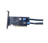 Frewurwer Graphics Card Expansion Card 2Port PCIE 4.0 16X to SlimSAS SFF-8654 Adapter Card+ SlimSAS4.0 Cable SFF-8654-8i SFF8654