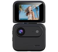 Frewurwer Mini Sports Camera 4K Ultra Clear Recording Functionality, Portable Design with Flip Screen, Anti-Shake Technology, 143° Wide-Angle Lens for Vlog Creation Black