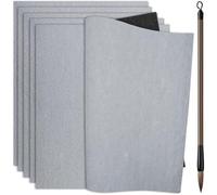 Frewurwer Reusable Water Drawing Writing Cloth 6 Pieces with Brush, Water Canvas, No Ink Painting& Writing Cloth Mat for Beginners