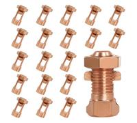 Frewurwer TJ-16,Copper Split Bolt Connectors 20PCS Grounding Clamps for 6AWG/7AWG/8AWG Bare Wire Ground Bonding, Wire Lugs
