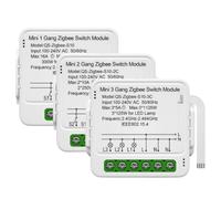 Frewurwer Tuya Smart Zigbee Mini Light DIY Switch Module 2 Way Control Smart Home Relay Breaker Works with Gateway APP 1/2/3 Gang Smart Home