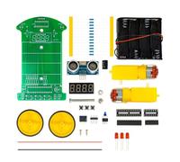 Frewurwer Ultrasonic Ranging Obstacle Avoidance Kit Car DIY Electronic Kit Car Welding Practice DIY Kit