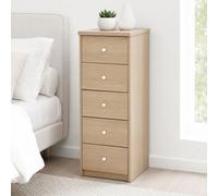 Core Products Freya Smoked Oak Effect 5 Drawer Narrow Chest Of Drawers