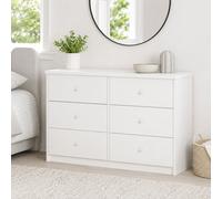 Freya 6-Drawer Wide Chest, 3 + 3 Double Dresser Bedroom Spacious Storage Unit