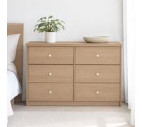 Core Products Freya Smoked Oak Effect 3 + 3 Drawer Wide Chest Of Drawers