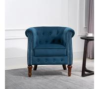 Freya Accent Chair - Blue Velvet Fabric