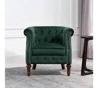 Freya Accent Chair - Green Velvet Fabric