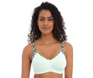 Freya Active Sonic Moulded J-Hook Sports Bra Pure Leopard Aqua White 38D