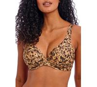 Freya Arizona Wave High Apex Bikini Top In Brown Brown 38D