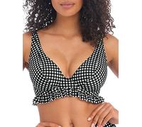 Freya Check in High Apex Bikini Top Monochrome Black 32F