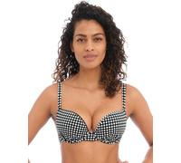 Freya Check in Moulded Bikini Top Monochrome Black 38G