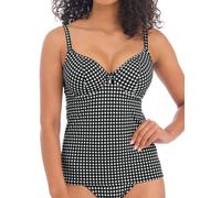 Freya Check in Plunge Tankini Top Monochrome Black 38DD