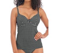 Freya Check in Plunge Tankini Top Monochrome Black 36H