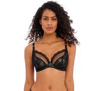 Freya Fatale Plunge Bra UK 32DD Black Underwired Bras Lace Lined Sheer Lingerie