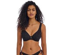 Freya female Nomad Nights Textured Wired Plunge Bikini Top - 36G - Black, Pink,Black,Blue